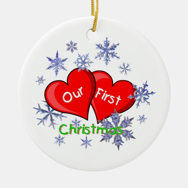 Our First Christmas Ceramic Ornament (Front)