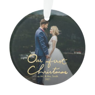 Our First Christmas Chic Hand-Lettered Christmas Ornament