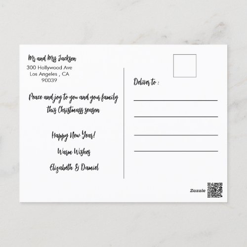 Our First Christmas Chic Script Name Christmass  Postcard
