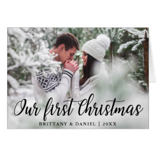 Our First Christmas Couple Photo Fold Cards