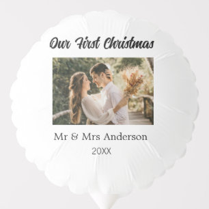 Our first Christmas couple photo name Mr & Mrs mod Balloon