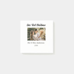 Our first Christmas couple photo name Mr & Mrs mod Post-it Notes