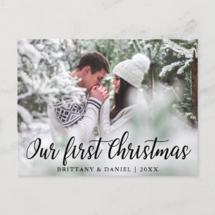 Our First Christmas Couple Photo Postcard