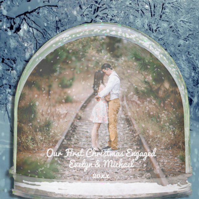 Our First Christmas Couple Photo Snow Globe (Creator Uploaded)