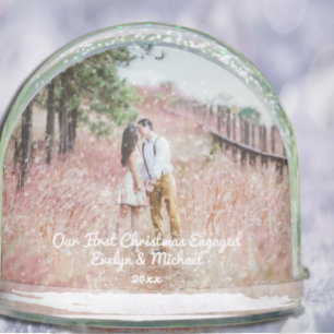 Our First Christmas Couple Photo Snow Globe