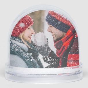 Our First Christmas ,Couple Photo Snow Globe