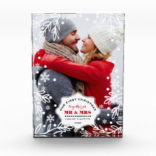 Our First Christmas. Custom Photo Block