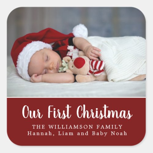 Our First Christmas Custom Photo Stickers