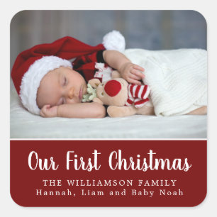 Our First Christmas Custom Photo Stickers
