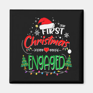 Our First Christmas Engaged 2021 1st Christmas  Magnet