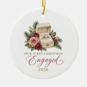 Our First Christmas Engaged 2026 Ceramic Ornament