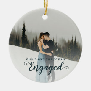 Our First Christmas Engaged Ceramic Ornament