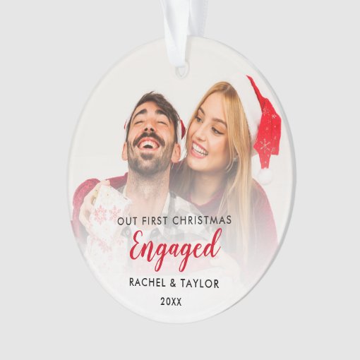 Personalized Christmas Ornament Personalized Engaged Couple Christmas Holiday Gift Expertly Handwritten Ornament Christmas Gifts