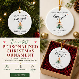 Our First Christmas Engaged Couple Ornament