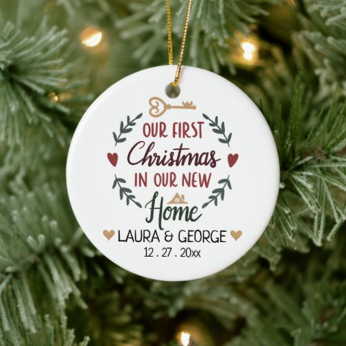 Our First Christmas  Engaged  Custom  New Home Ceramic Ornament