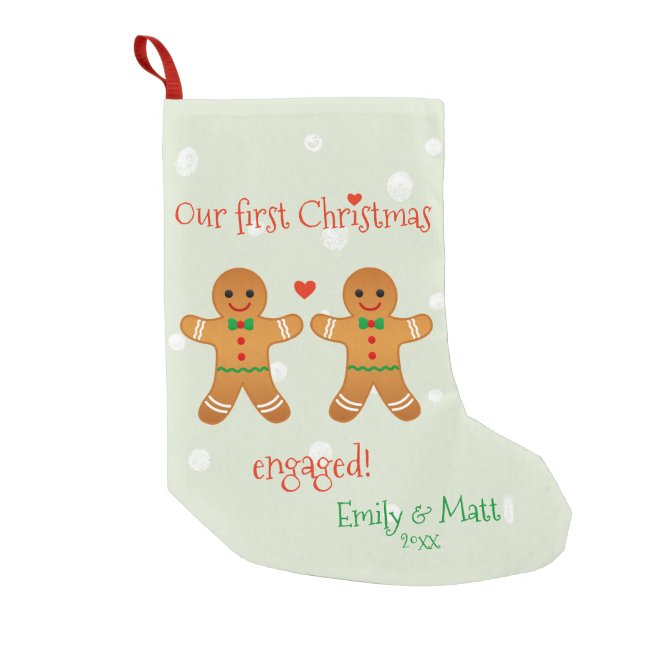 Our First Christmas Engaged - Cute Gingerbread Men