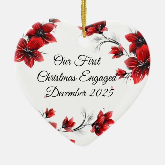 Our First Christmas Engaged December 2025 Ornament (Front)
