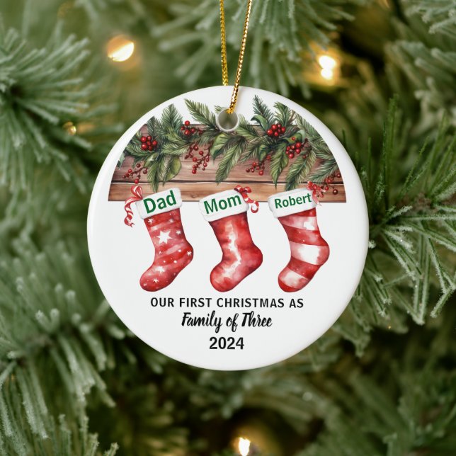 Our First Christmas Engaged | Holiday Ceramic Ceramic Ornament (Tree)