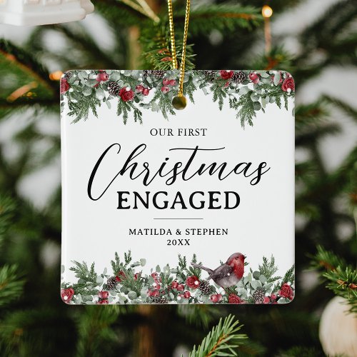 Our First Christmas Engaged Keepsake Ceramic Ornament