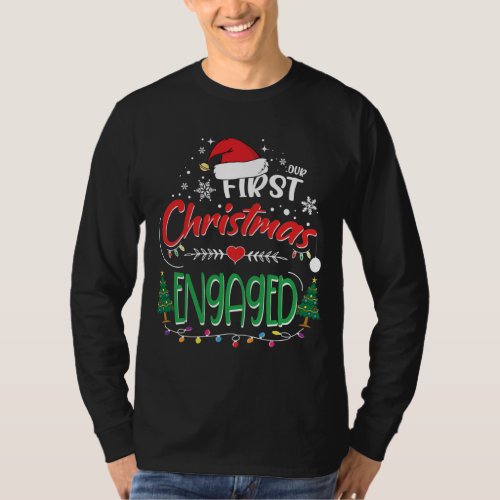 Our First Christmas Engaged Matching Couple T_Shirt
