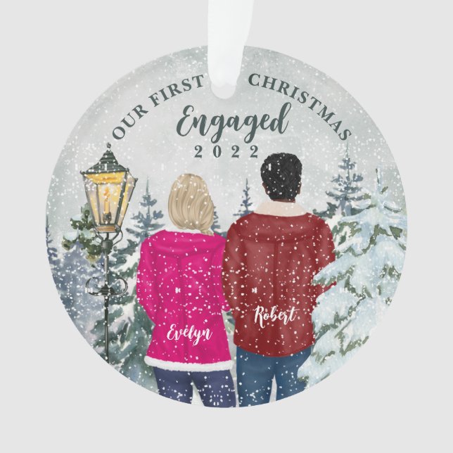 Our First Christmas Engaged Ornament (Front)