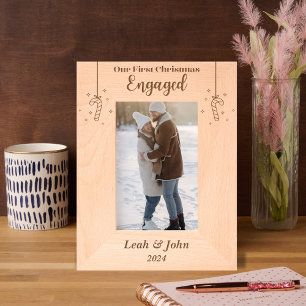 Our first Christmas engaged - personalized wood Engraved Frames