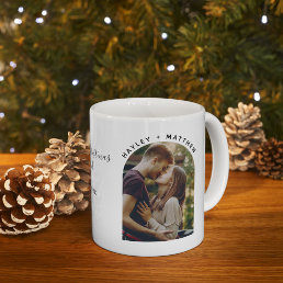 Our First Christmas Engaged Photo Custom Coffee Mug