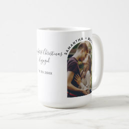 Our First Christmas Engaged Photo Personalized Coffee Mug