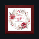 Our first Christmas Engaged wreath Gift Box<br><div class="desc">Our first Christmas Engaged design with watercolor Christmas wreath and your details. Available with "married" and "together" words too.</div>