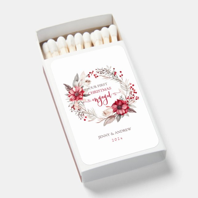 Our first Christmas Engaged wreath Matchboxes (Front Open)