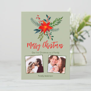 Our First Christmas Family, Custom Photo Holiday Card