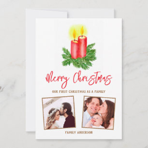 Our First Christmas Family, Custom Photo Holiday Card