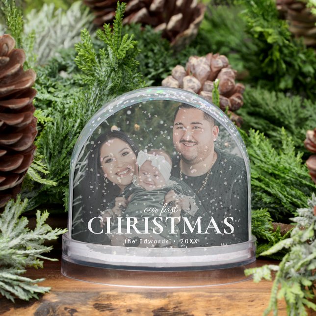 Our First Christmas Family Photo Snow Globe (Winter)