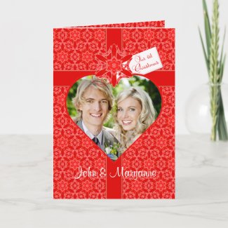 Our First Christmas for Wife with Custom Photo Holiday Card