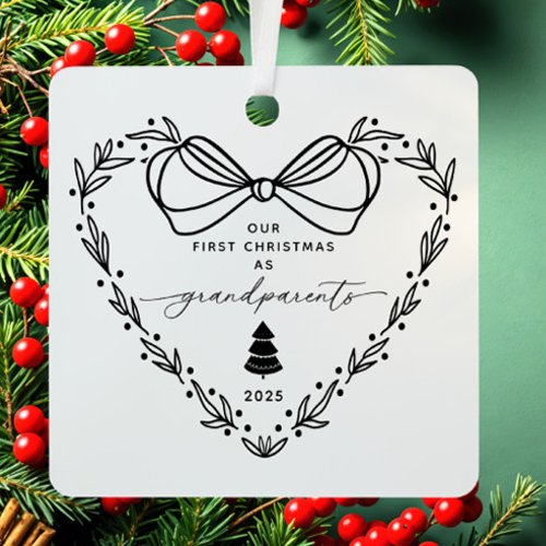 Our First Christmas Grandparent Metal Ornament