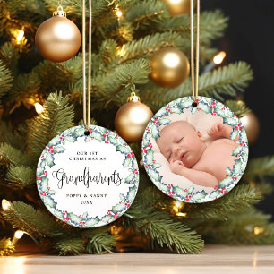 Our First Christmas-Grandparents, Photo Keepsake Ceramic Ornament