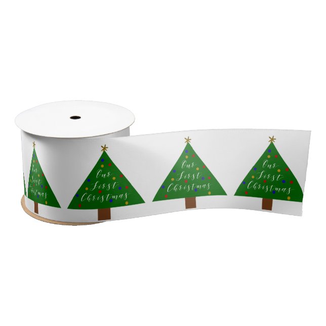 Our First Christmas Holiday Satin Ribbon (Spool)
