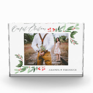 Our First Christmas Holly Jolly Photo Block