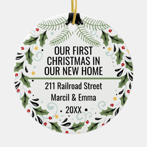 Our First Christmas In Our New Home 2023 Ceramic Ornament