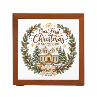 Our First Christmas in Our New Home 2026 Ornament Desk Organizer