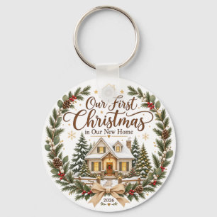 Our First Christmas in Our New Home 2026 Ornament Keychain