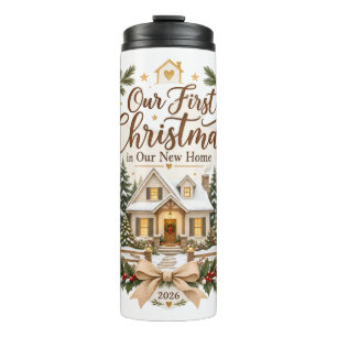 Our First Christmas in Our New Home 2026 Ornament Thermal Tumbler