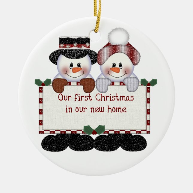 Our First Christmas in Our New Home Ceramic Ornament (Front)