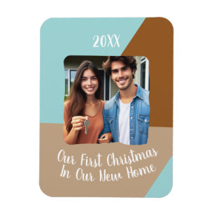 Our First Christmas In Our New Home Custom Photo Magnet