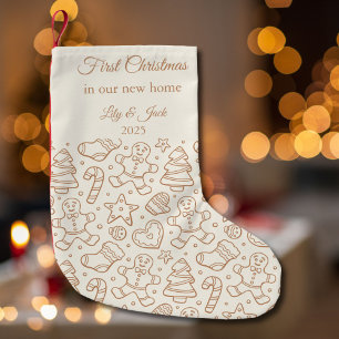 Our First Christmas In Our New Home Cute Print Small Christmas Stocking