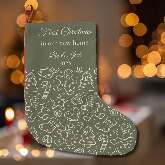 Our First Christmas In Our New Home Cute Print Small Christmas Stocking (Creator Uploaded)