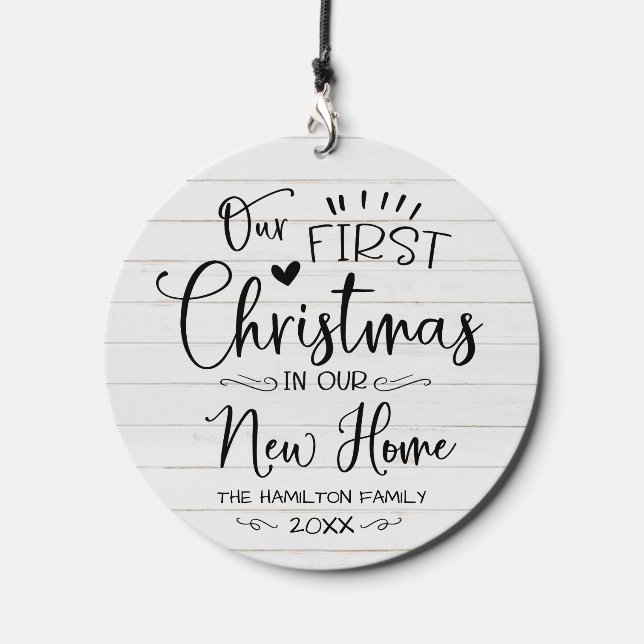 Our First Christmas In Our New Home Farmhouse Wind Chime (Front)