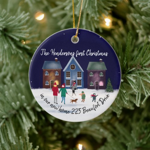 our first Christmas in our new home house street Ceramic Ornament