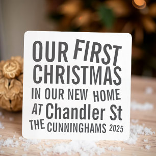 Our First Christmas in our New Home Modern Bold Holiday Card