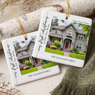 Our First Christmas in Our New Home Photo Keepsake Ceramic Ornament